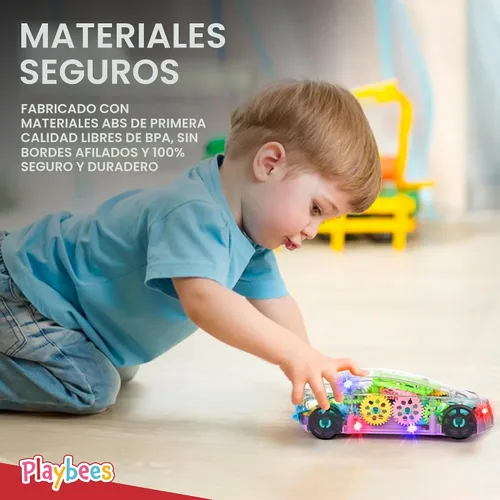 Vista 7 de Playbees Juguete de coche transparente iluminado, juguetes para niños autistas de 3 a 5 años, juguete sensorial para niños con autismo, juguetes