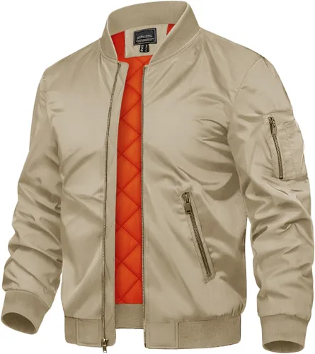 Vista 24 de TACVASEN - Chaquetas de hombre. Chaqueta bomber de otoño e invierno, acolchada, con cremallera completa, cálida, de estilo casual