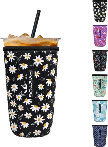Vista 76 de Fundas de neopreno reutilizables aisladas para café helado, fundas para tazas de café helado, fundas para bebidas heladas y calientes