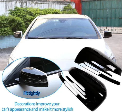 Vista 2 de Para Mercedes Benz A CLA GLA GLK Class W176 W117 X156 X204 2014-2017 piano negro retrovisor lateral cubierta de espejo