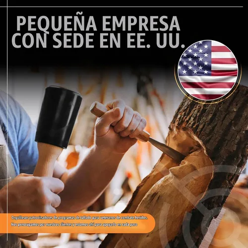 Vista 2 de Mazo de tallado de madera de precisión de 15 onzas para carpintería, cómodo mango de madera que reduce la fatiga de la mano, cabeza de uretano que