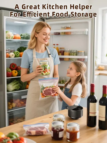 Vista 7 de Kit de sellador al vacío eléctrico de tarros Mason – Sellador al vacío de mano 2 en 1 para tarros de conservas y bolsas de Sous Vide, sellador