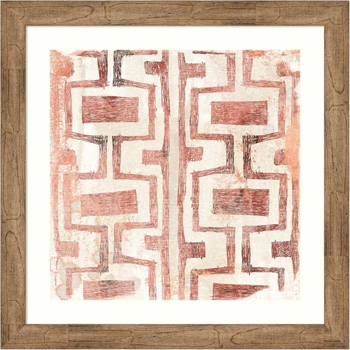 Vista 7 de Amanti Art Lienzo decorativo para pared, 24 x 24 pulgadas, diseño de tierra roja en V de June Erica Vess, arte abstracto para pared, decoración