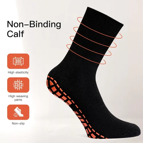 Vista 5 de NOVAYARD 5 pares de calcetines antideslizantes para hospitales diabéticos antideslizantes calcetines hombres mujeres