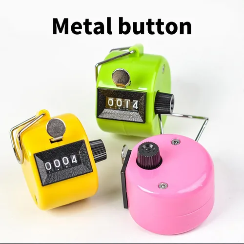 Vista 6 de Counter Handheld Counter Hand Mechanical Counters Clickers 4 Digit Number Count Clickers Counters for Coaching