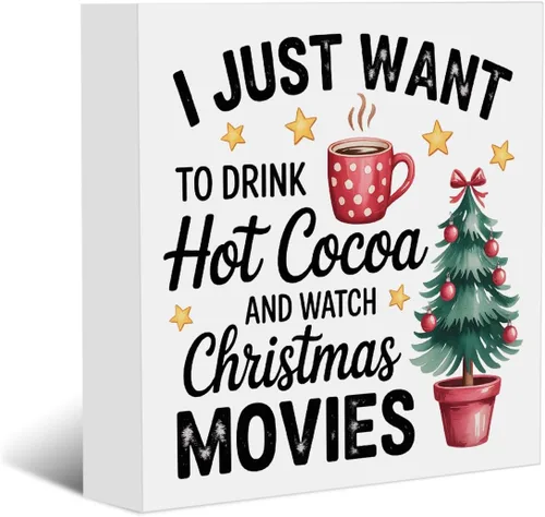 Vista 8 de Divertida decoración de Navidad para baño, decoración de Navidad para interiores, decoración de Papá Noel, decoración de madera con texto en inglés