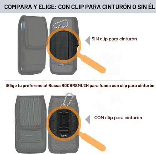 Vista 3 de ykooe Funda para Teléfono Móvil de Nylon con Hebilla Compatible con iPhone 17 16 15 14 13 12 11 y Modelos Pro, Samsung Galaxy S20 S21 S22 S23 S24