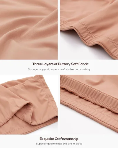 Vista 4 de INLYRIC Sujetador Inbarely Bandeau sin tirantes para mujer, sin costuras, cómodo, elástico, sin relleno