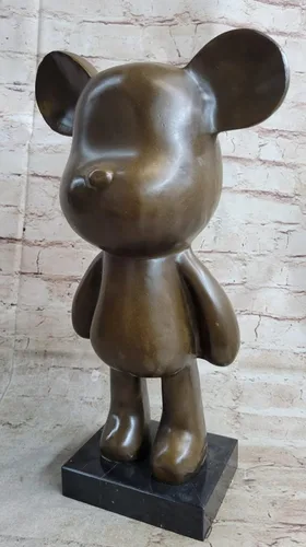 Vista 2 de EUROPEAN BRONZE Escultura encantadora de Mickey Mouse de dibujos animados de Finery Escultura de brillo Hot Cast por Think Bronze