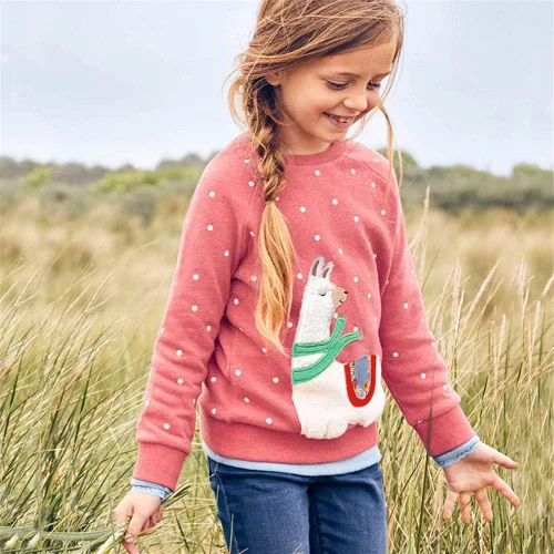 Vista 2 de HILEELANG - Sudadera de manga larga y cuello redondo para niña, sin botones, para invierno