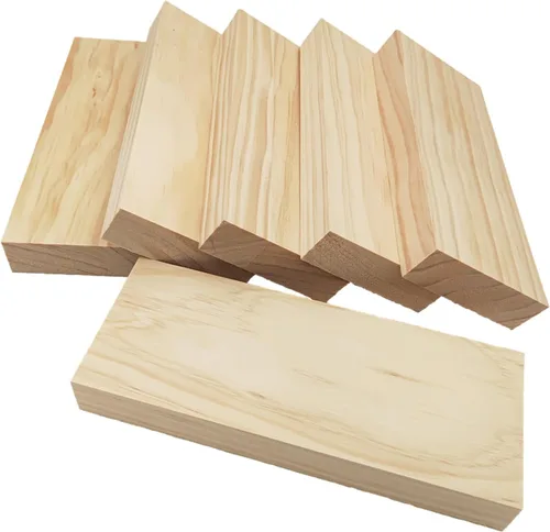 Vista 28 de 4 tableros rectangulares de madera sin terminar para manualidades, bloques de madera de corte en blanco de 8 x 6 x 0.8 pulgadas para tallar madera