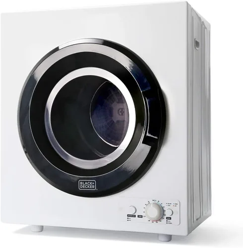 Vista 7 de BLACK+DECKER Secadora compacta de 1.5 pies cúbicos, capacidad de 5.5 libras, máquina de secado eléctrica ventilada de 850W 120V con tambor de acero