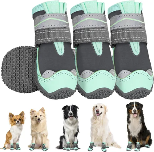 Vista 17 de SlowTon Zapatos para Perros para Perros Grandes, Pequeños y Medianos - Botas Transpirables para Perros para Pavimento Caliente de Verano, Protector
