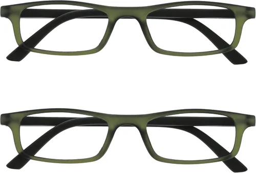 Vista 9 de OPULIZE TED - Lentes de lectura para mujeres y hombres, marco mate rectangular ligero y estrecho con bisagras de resorte, color negro +1.50