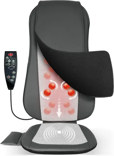 Vista 10 de COMFIER Shiatsu - Masajeador de espalda con calor, cojín de asiento de masaje de tejido profundo, almohadilla para silla de masaje para espalda