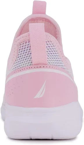 Vista 4 de Nautica Tenis deportivos sin cordones para niñas jóvenes, elegantes zapatos para correr y tenis para niños pequeños y grandes
