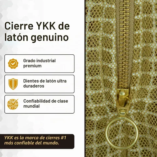Vista 3 de Chaqueta de abeja de malla ventilada de 3 capas para hombres y mujeres con velos, chaqueta de apicultura a prueba de picaduras con guantes de cuero