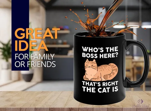 Vista 37 de Taza de café para amantes de los gatos, 11 onzas, color negro, piel de gato Is How I Accessorize, divertido dueño de gatos, gatito, mascota, gato