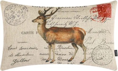 Vista 12 de TRENDIN Funda de almohada de Navidad de 18 x 18 pulgadas para sofá, casa de campo, decoración de invierno, funda de cojín cuadrada de lino
