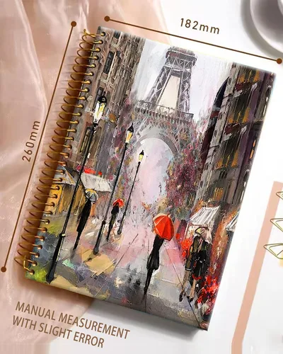 Vista 2 de iampanda Cuaderno de diario en espiral, encuadernación fuerte de doble alambre con papel de primera calidad para niñas y mujeres, 60 hojas A5