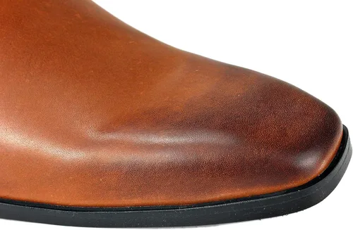 Vista 7 de COWSDELLA Botas de vestir para hombre, tacón casual, estilo chukka con cremallera, color negro, JY002