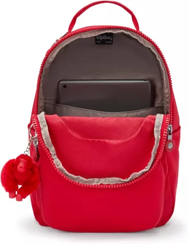 Vista 51 de Kipling Mochila pequeña Seoul para mujer, duradera, correas acolchadas para el hombro con funda para tableta, bolsa, Firma Emb, Mochila para tableta