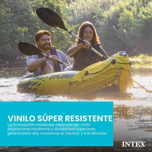 Vista 4 de INTEX Explorer Kayak - Juego portátil para 2 personas con paletas y bomba