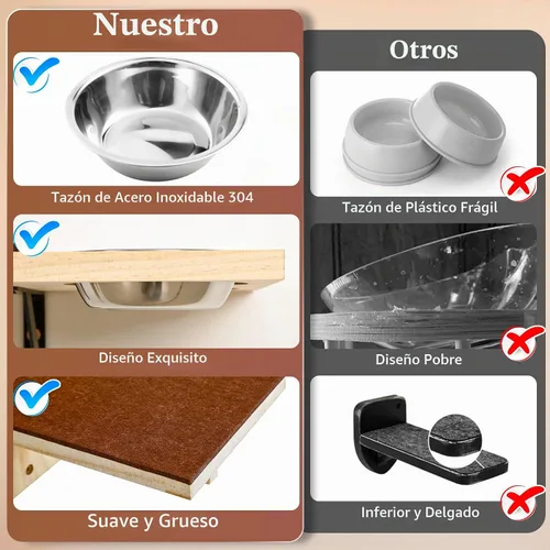 Vista 7 de Calmbee Estantes de Pared para Gatos, Muebles de Pared para Gatos Puente para Gatos de 70" Montaje en Pared Percha para Gatos Hamaca de Madera Árbol