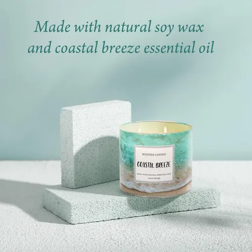 Vista 8 de Coastal Breeze - Vela perfumada de 14 onzas, vela Summer Ocean Beach