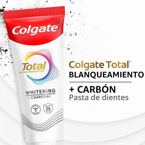Vista 2 de Colgate Total Whitening and Charcoal - Pasta de dientes, paquete de 2, 5.1 onzas