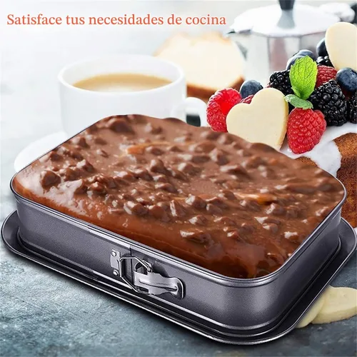Vista 9 de Kenond Gran Molde Desmontable para Pastel, Molde Rectangular para Cheesecake de 14 x 11 Pulgadas, Utensilios para Hornear Tiramisu con 50 Piezas