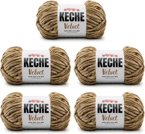 Vista 63 de Keche Hilo para ganchillo, hilo de terciopelo, chenilla suave, manta de bebé voluminosa amigurumi Yarn 3.53 oz (132 yardas) - Arona