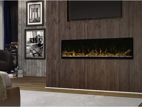 Vista 3 de Dimplex IgniteXL® Chimenea eléctrica lineal incorporada de 100" con madera flotante y accesorios River Rock (Modelos: XLF100 y LF100DWS-KIT)