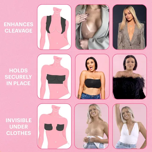 Vista 3 de Booby Tape Cinta adhesiva para senos original, levantamiento instantáneo de senos, reemplaza tu sujetador, sin látex, cinta adhesiva hipoalergénica
