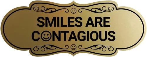 Vista 13 de Designer Smiles Are Contagious - Letrero (Negro) - Mediano