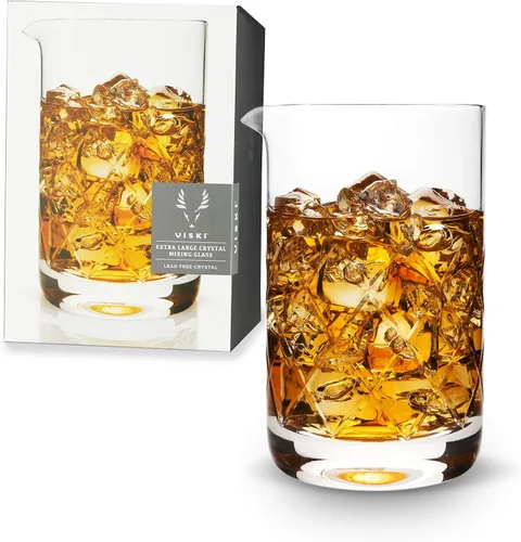 Vista 13 de Viski Vaso mezclador de cóctel de 17 onzas con diseño de base gruesa para bartending - Barware Essentials
