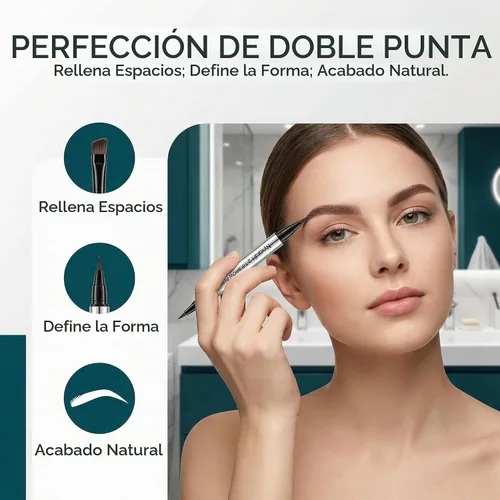 Vista 4 de Bolígrafo de cejas 2 en 1, delineador de cejas de precisión de doble punta con puntas finas, impermeable, 5 colores naturales, herramienta