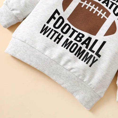 Vista 5 de Ropa de bebé recién nacido otoño e invierno sudadera de fútbol para niños pequeños mameluco para niños los domingos vemos fútbol con papá camiseta