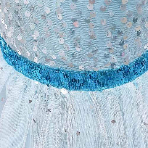 Vista 4 de TSIZFXI Elsa - Vestidos de princesa para niñas, fiesta de cumpleaños con accesorios de 3 a 8 años