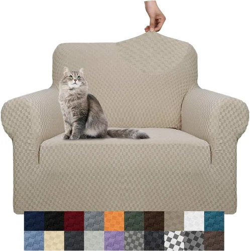 Vista 32 de YEMYHOM Funda para sofá con diseño jacquard de alta elasticidad, funda para silla de sala de estar, a prueba de mascotas, perros y gatos