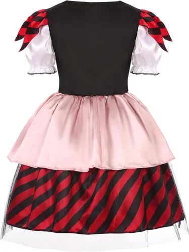 Vista 4 de Bordazor Disfraz de pirata para niñas, disfraz de princesa bucanera para fiesta de Halloween