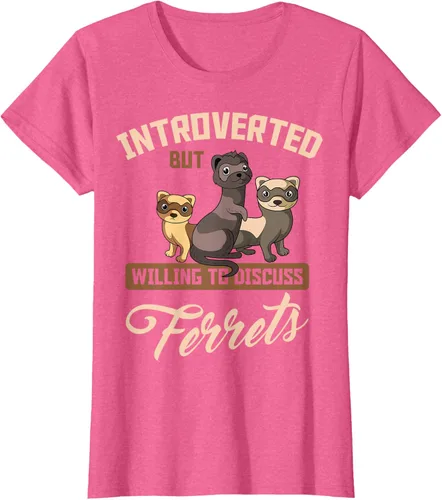 Vista 95 de Camiseta para amantes de los animales de los hurones, Negro, S