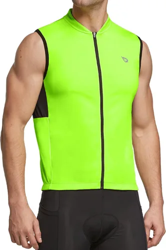 Vista 2 de BALEAF Camiseta de ciclismo sin mangas para hombre, camiseta de ciclismo de carretera, camisetas sin mangas, bolsillos con cremallera completa, SPF