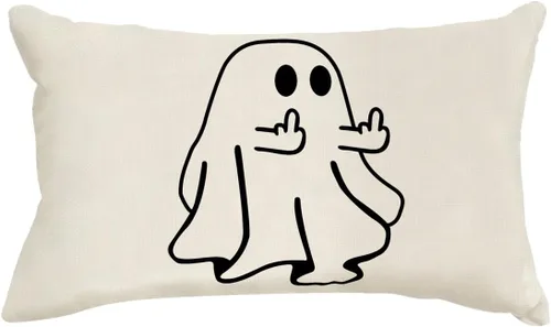 Vista 8 de Funda de almohada con diseño de calavera de Halloween, decoración del hogar, lino y algodón, funda de cojín de 18 x 18 pulgadas / 45.72 x 45.72 cm.