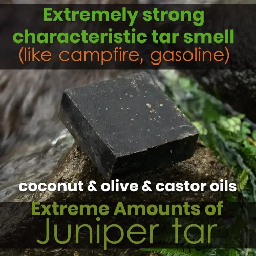 Vista 2 de CARACAL Paquete de 3 barras de jabón natural Juniper Tar Extreme - Aroma pesado inesperado