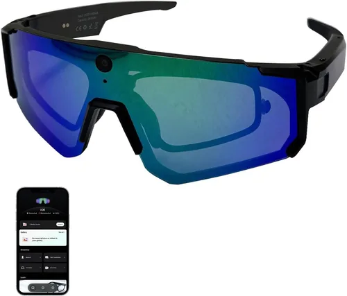 Vista 11 de Lentes inteligentes AI con cámara 4K, gafas de grabación de video HD de 8 MP con almacenamiento integrado, protección UV y asistente de IA, gafas
