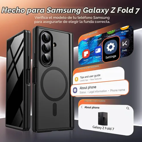 Vista 7 de BERFY Funda para Samsung Galaxy Z Fold 7, compatible con MagSafe