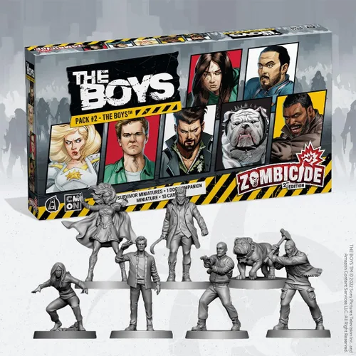 Vista 4 de CMON Zombicide The Boys - Paquete de personajes #2 - Héroes diversos y compañeros únicos! Juego de mesa de estrategia cooperativa para mayores de 14