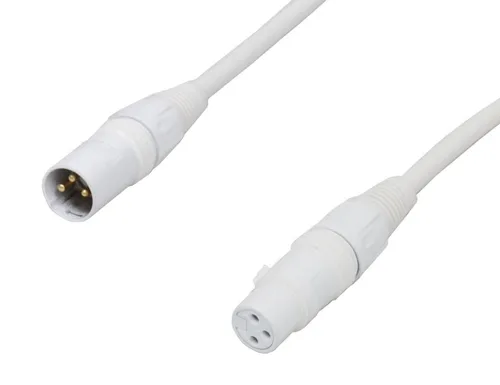 Vista 2 de Audio2000'S E80103 - Cable XLR de 3 pies, hembra a XLR macho, color blanco, de audio/parche/escenario/grabación/micrófono (un cable de 3 pies)