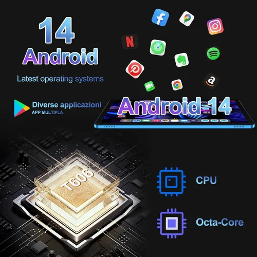 Vista 6 de DMOAO Tablet 2026 Tabletas Android de 11 pulgadas con 128 GB + 20 GB de almacenamiento grande, Octa-Core 2.0Ghz, 8000mAh, carga rápida de 18 W, WiFi